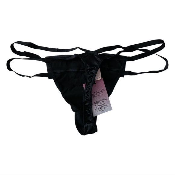 NWT Victoria’s Secret Fashion Show London 2014 Rhinestone Bow Strappy Thong L - Picture 4 of 7